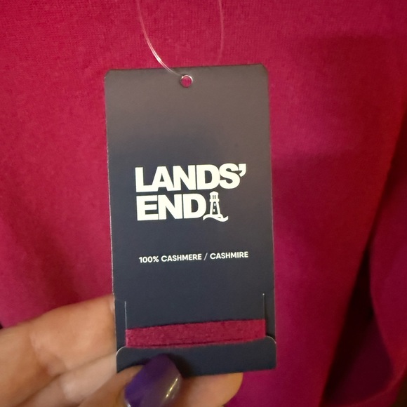Lands End Cashmere Mock Neck Swing Tunic Sweater Size M - NWT - Picture 2 of 4
